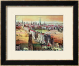 Old London Bridge, Detail from "Vischer's London," 17th Century Framed Giclee Print by Nicholas Visscher