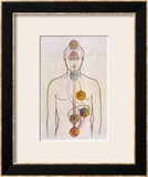 The Seven Chakras and the Streams of Vitality Framed Giclee Print by C.w. Leadbeater