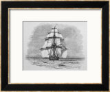 Hms Beagle Among Porpoises Charles Darwin's Research Ship Framed Giclee Print by R.t. Pritchett