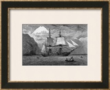 Hms "Beagle" the Ship in Which Charles Darwin Sailed in the Straits of Magellan Framed Giclee Print by R.t. Pritchett
