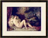 Danae Receiving the Shower of Gold Framed Giclee Print by Titian (Tiziano Vecelli) 