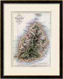 Map of Mauritius, Illustration from "Paul et Virginie" by Henri Bernardin de Saint-Pierre, 1836 Framed Giclee Print by A.h. Dufour