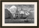 Hms "Beagle" the Ship in Which Charles Darwin Sailed in the Straits of Magellan Framed Giclee Print by R.t. Pritchett