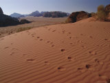 Footsteps, Desert Scenery, Wadi Rum, Jordan, Middle East Photographic Print by Fred Friberg