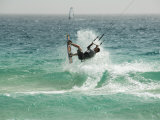 Kite Surfing at Santa Maria on the Island of Sal (Salt), Cape Verde Islands, Atlantic Ocean, Africa Photographic Print by Robert Harding