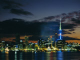 City Skyline at Night, Auckland, North Island, New Zealand, Pacific Photographic Print by Neale Clarke