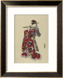 Yokobue, Seven Hole Chinese Flute Gerahmter Giclée-Druck von Toyokuni 