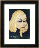 Greta Garbo Swedish-American Film Actress: a Caricature Gerahmter Giclée-Druck von Nino Za