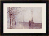 The Last Lamp, Thames Embankment, 1892 Framed Giclee Print by Rose Maynard Barton