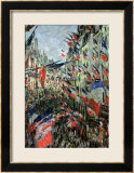 The Rue Saint-Denis, Celebration of June 30, 1878 Estampe encadrée par Claude Monet