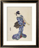 Shakuhachi Gerahmter Giclée-Druck von Toyokuni 