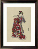 Yokobue, Seven Hole Chinese Flute Gerahmter Giclée-Druck von Toyokuni 