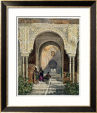 The Room of the Two Sisters in the Alhambra, Granada, 1853 Estampe encadrée par Leon Auguste Asselineau