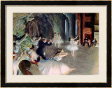 La répétition d'un ballet sur scène, 1878-79 Estampe encadrée par Edgar Degas