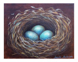 Robin Nest Estampe par Angela Anderson