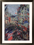 The Rue Saint-Denis, Celebration of June 30, 1878 Estampe encadrée par Claude Monet