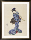 Shakuhachi Gerahmter Giclée-Druck von Toyokuni 