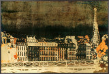 Paris Skyline Framed Canvas Print by Gabor Ulveczki