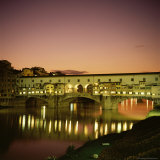 Reflections of the Ponte Vecchio Dating from 1345, Tuscany, Italy Photographic Print by Christopher Rennie