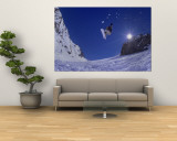Airborne Snow Boarder Wall Mural by Flip McCririck