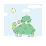 Ride for Baby Turtle Photographic Print