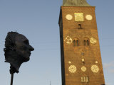 Bust of Han Christain Andersen in Front of Arhus Cathedral, Denmark Photographic Print by Brimberg & Coulson 