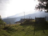 Andean Sunrise Lights Rural Home and Rising Kitchen Smoke Photographic Print by David Evans