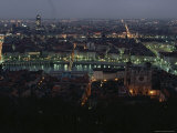 Lyon Between the Pont de la Feuillite and the Pont Bonaparte at Twilight, France Photographic Print by James L. Stanfield