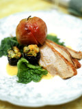 Roast Goose with Stuffed Prunes, Savoy, Baked Apples Photographic Print by David Loftus