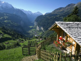 Alpine Cabin, Wengen and Lauterbrunnen Valley, Berner Oberland, Switzerland Photographic Print by Doug Pearson