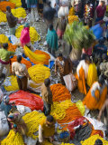 Flower Market, Calcutta, West Bengal, India Fotografie-Druck von Peter Adams