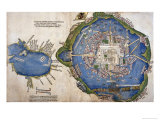 Gulf of Mexico and Mexico City Giclee Print by Hernan Cortes