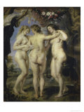 Les trois Grâces Estampe par Peter Paul Rubens