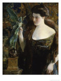 Young Woman and Statue Giclée-Druck von Frederick Childe Hassam