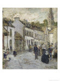 Street in Pont Aven in Evening Giclée-Druck von Frederick Childe Hassam