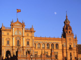 Moon Over Decorative Building, Seville, Spain Photographic Print by David Marshall