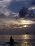 Woman Looking at Tall Ship, Cayman Islands Photographic Print by Bruce Clarke