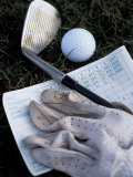 Golf Ball, Club, Golf Glove, and Score Card Photographic Print by Eric Kamp