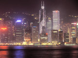 Bank of China and Night Skyline, Hong Kong, China Photographic Print by John Coletti