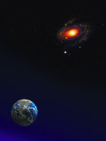Illustration of Earth, Stars and Galaxy Photographie par Ron Russell