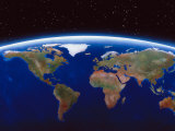 Space Illustration of Earth and Stars Photographie par Ron Russell