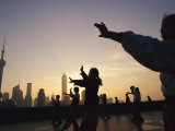 Tai Chi on the Bund in the Morning with Pudong in the Background Photographic Print by Eightfish 
