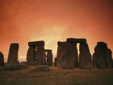 The Setting Sun Casts an Eerie Glow over Stonehenge Photographic Print by Richard Nowitz