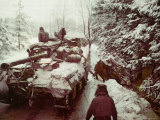 American Sherman M4 Tank at the Battle of the Bulge, the Last Major German Offensive of WWII Photographic Print by George Silk