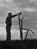 Farmer Plowing the Fields Photographic Print by Ed Clark