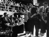 Teenage Couples Without Shoes Dancing at Carlsbad High School Sock Hop Photographic Print by Nina Leen