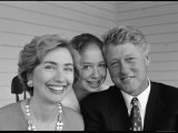 Portrait of President Bill Clinton, Daughter Chelsea and Wife Hillary Rodham Clinton, Photographic Print