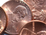 Close View of Several Copper Pennies, Photographic Print