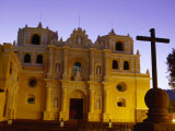 Cross in Front of La Merced at Night, Antigua Guatemala, Guatemala Photographic Print by Ryan Fox