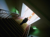 Walking Down Stairs at Union Station, Los Angeles, California, USA Photographic Print by Ray Laskowitz